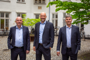 Fra venstre: Flemming Brokmose, partner og Group CEO, Olli Fischer, CEO, Jan M. Hansen, partner og Group CEO